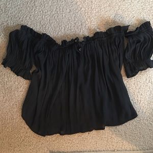 Off the shoulder sheer top